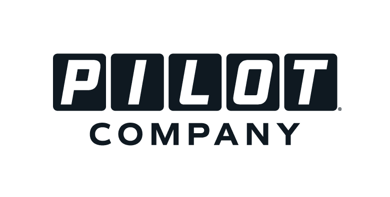 A black and white logo for pilon company